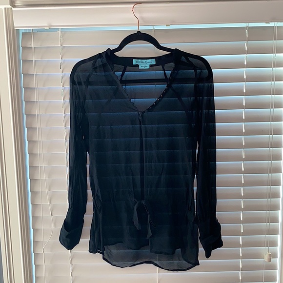 RARE GUESS BY MARCIANO SHEER BLOUSE - Picture 1 of 4